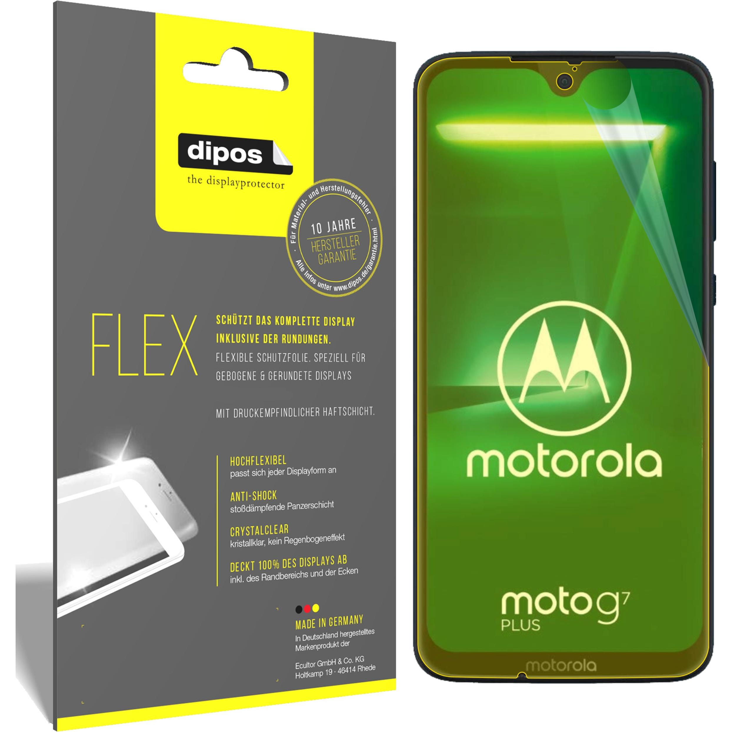 Dipos Displayschutzfolie Full-Cover 3D (2 Stück, Motorola Moto G7 Plus), Smartphone Schutzfolie, Transparent