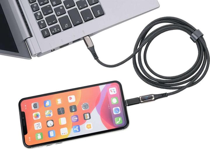 Actual product image Troika SPEEDY XL Ladekabel High-Speed, schwarz (2 m, USB 2.0, 100 W)