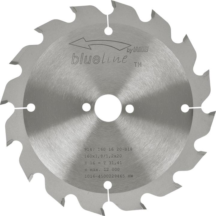 Produktbild Ake Kreissägeblatt HW ø 160 x 1,2 x 20 mm Z16 Wechselzahn (WZ) positiv
