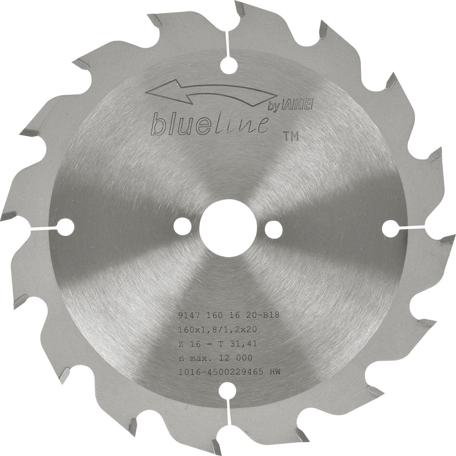 Ake, Sägeblatt, Kreissägeblatt HW ø 160 x 1,2 x 20 mm Z16 Wechselzahn (WZ) positiv