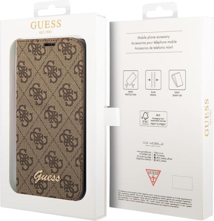 Immagine prodotto Guess GUBKP14XHG4SHW iPhone 14 Pro Max 6.7" brązowy/marrone libro 4G Vintage Gold Logo (Apple iPhone 14 Pro Max)