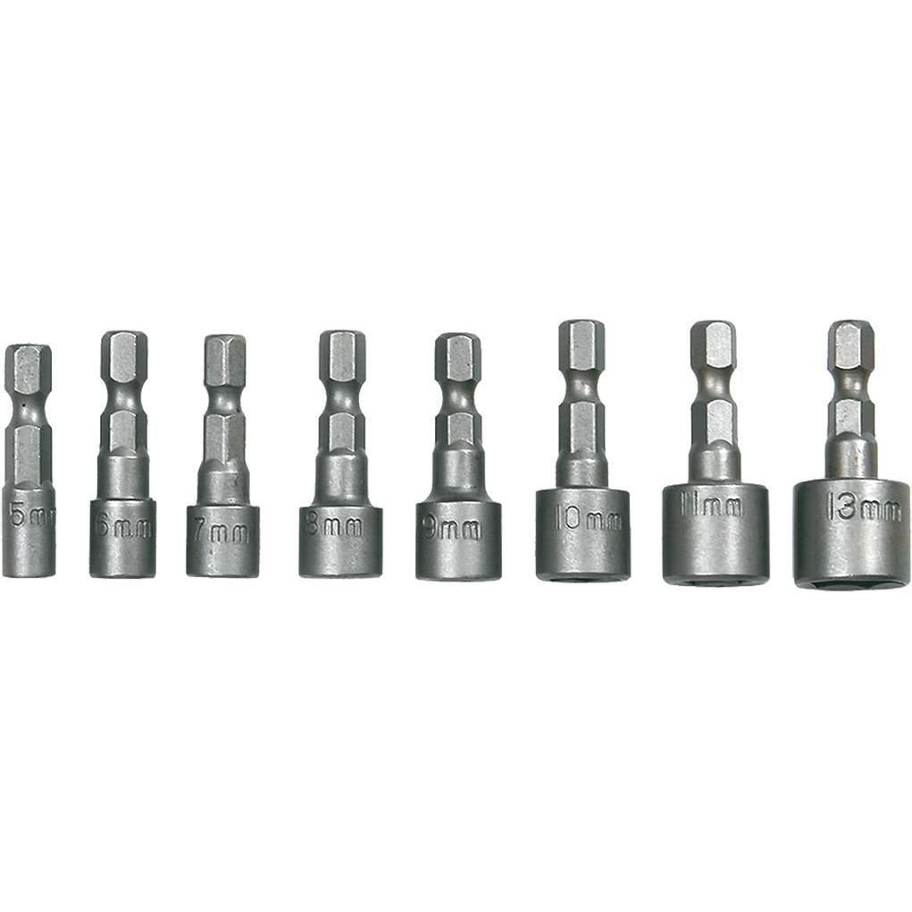 Topex, Chiave a bussola + esagonale, Punte per cacciavite da 1/4", set di 8 pezzi