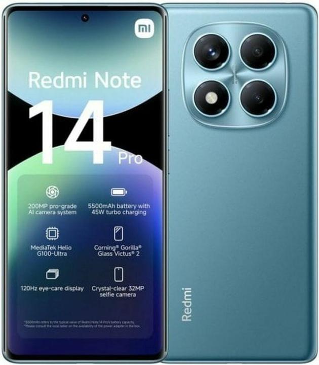 Actual product image Xiaomi Redmi Note 14 Pro (256 GB, Ocean Blue, 6.67", Hybrid Dual SIM, 4G)
