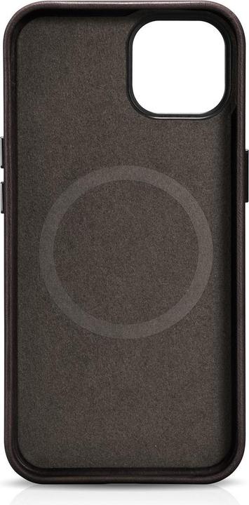 Actual product image iCarer Oil Wax Premium Leather Case iPhone 14 Plus Magnetic Leather Case with MagSafe Brown (WMI1422 (Apple iPhone 14 Plus)