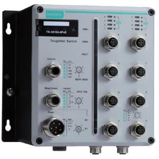 Moxa En50155 Managed M12 Ethernet Switch (TN-5510A-8POE-2GTX-WV-T) - Ethernet, Netzwerk Switch