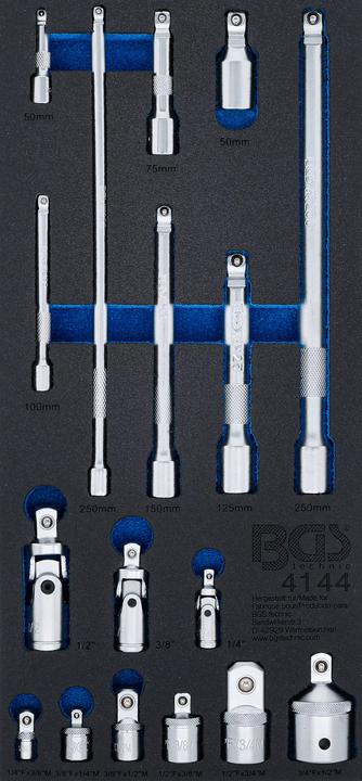 Actual product image BGS Tool Tray 1/3: Extension Bar, Adaptor and Universal Joint Set 17 pcs.