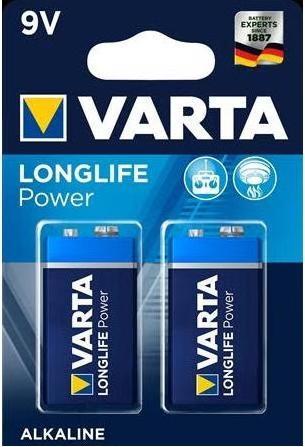 Actual product image Varta LONGLIFE Power (2 pcs., 9V Block, 580 mAh)