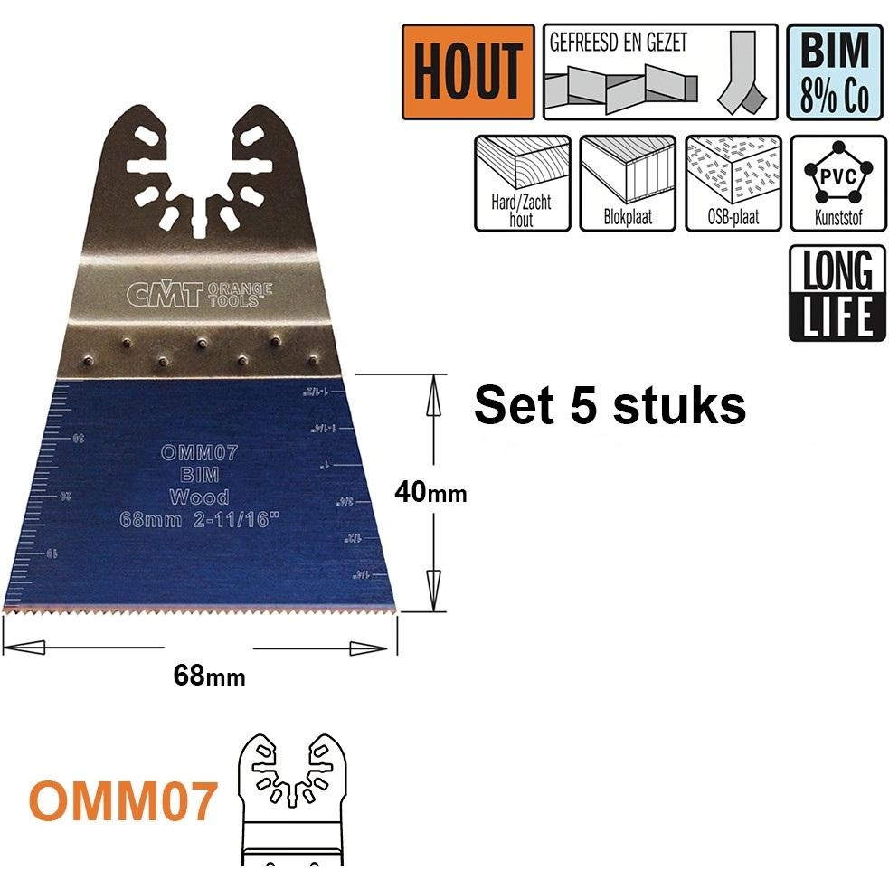 CMT, Lama, OMM07-x5 Multitool Sägeblatt für Holz 68 mm 5 Stück