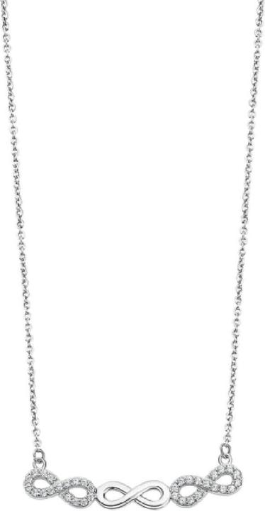 Lotus Silver - Glittering silver necklace with clear zircons Infinity LP3316-1 / 1 (L) (Metal)