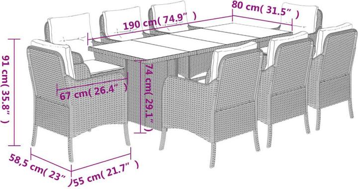 Produktbild vidaXL Garten Essgruppe