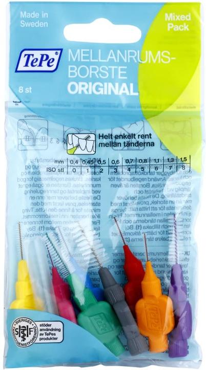 Produktbild TePe Interdentalbürsten Original Mixed Pack ISO 0-7 (8x, 1.30 mm)