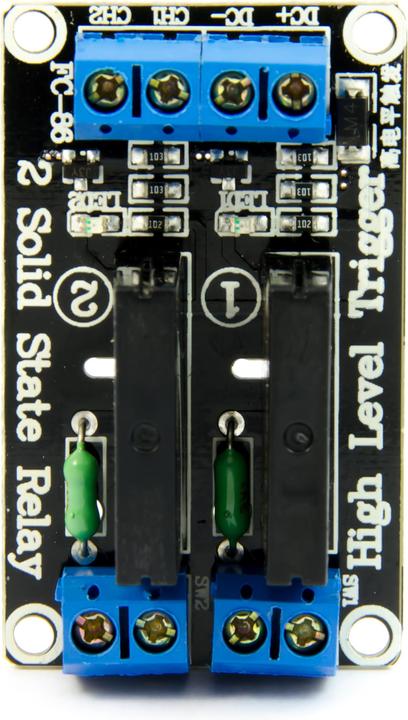 Actual product image Purecrea 2-channel solid state relay module 5V