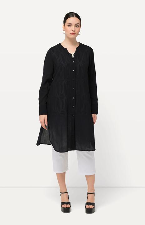 Produktbild Ulla Popken Longbluse, Struktur, A-Linie, Tunika-Ausschnitt, Langarm (42, 44)