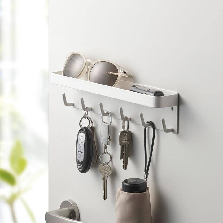 Actual product image Yamazaki Magnetic key rack with SMART shelf