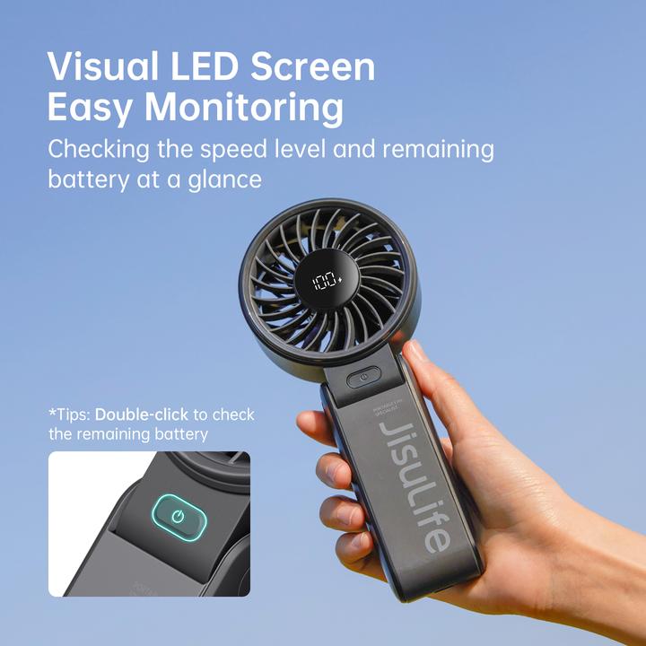 Actual product image Jisulife Handheld Fan Life7 (3600mAh) black