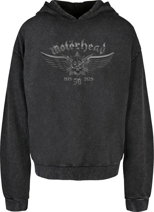 Produktbild Merchcode Motorhead - 50th Wings Badge Acid Washed Oversized Hoody - 193743 (M)