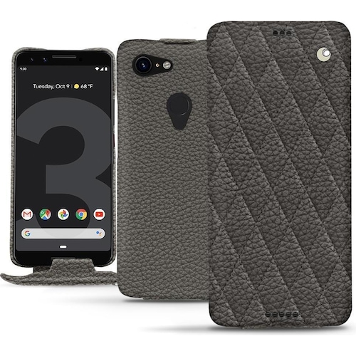 Noreve Lederschutzhülle vertikal (Google Pixel 3 XL), Smartphone Hülle, Grau