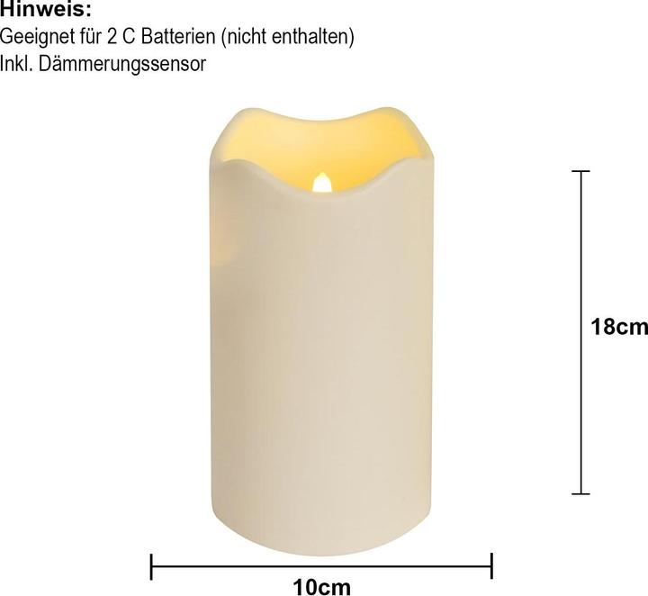 Produktbild Star Trading LED-Kerze Pillar Paul 10 cm x 18 cm, Beige (1 x)