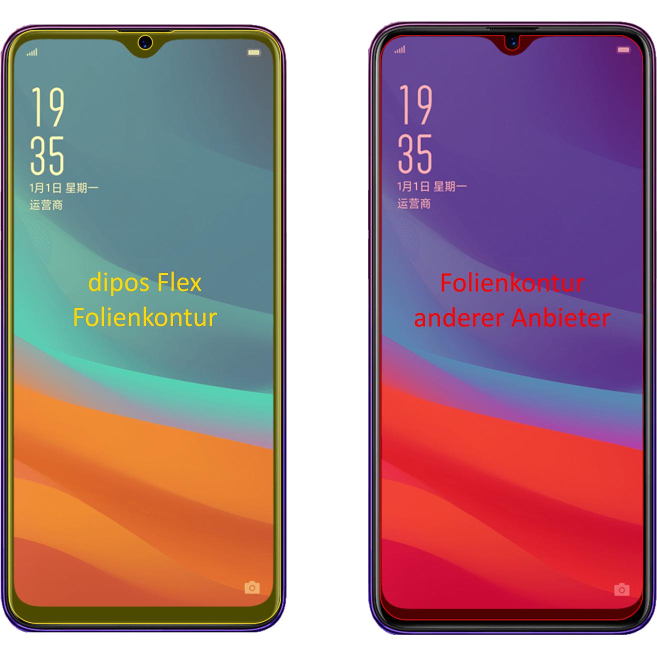 Thumbnail - Dipos Displayschutzfolie Full-Cover 3D (3 Stück, Oppo A7X), Smartphone Schutzfolie, Transparent