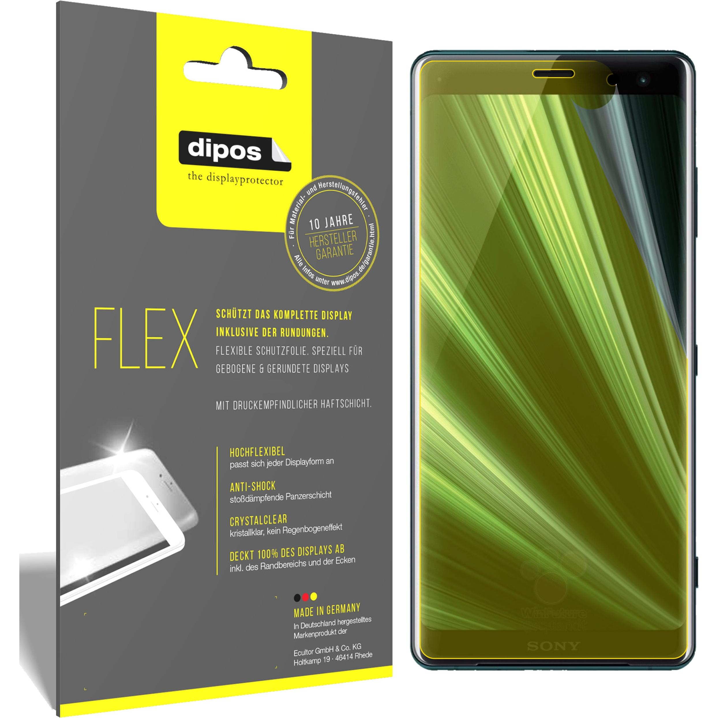 Dipos Displayschutzfolie Full-Cover 3D (2 Stück, Sony Xperia XZ3), Smartphone Schutzfolie, Transparent