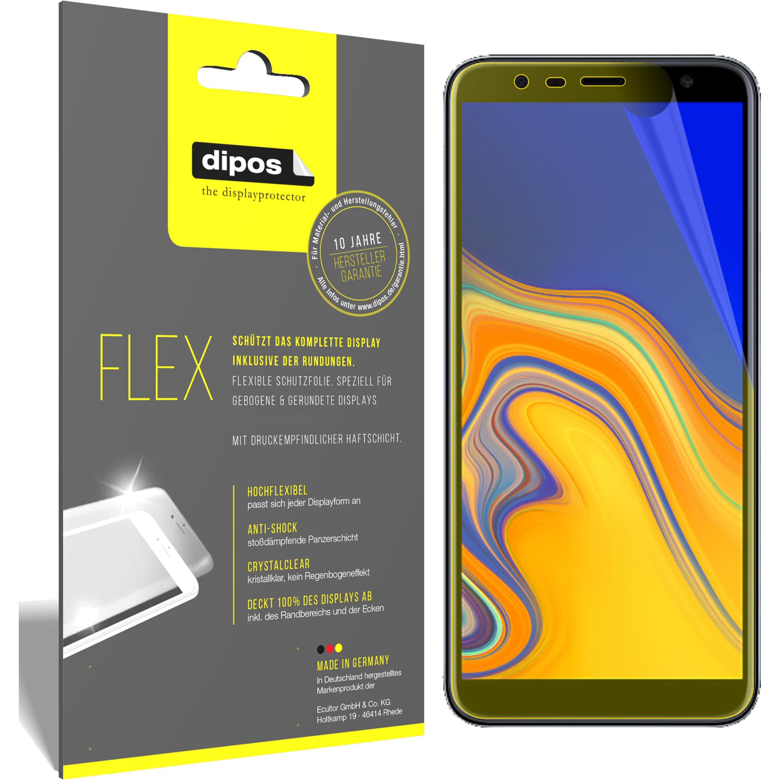 Dipos Displayschutzfolie Full-Cover 3D (2 Stück, Samsung Galaxy J6+), Smartphone Schutzfolie, Transparent
