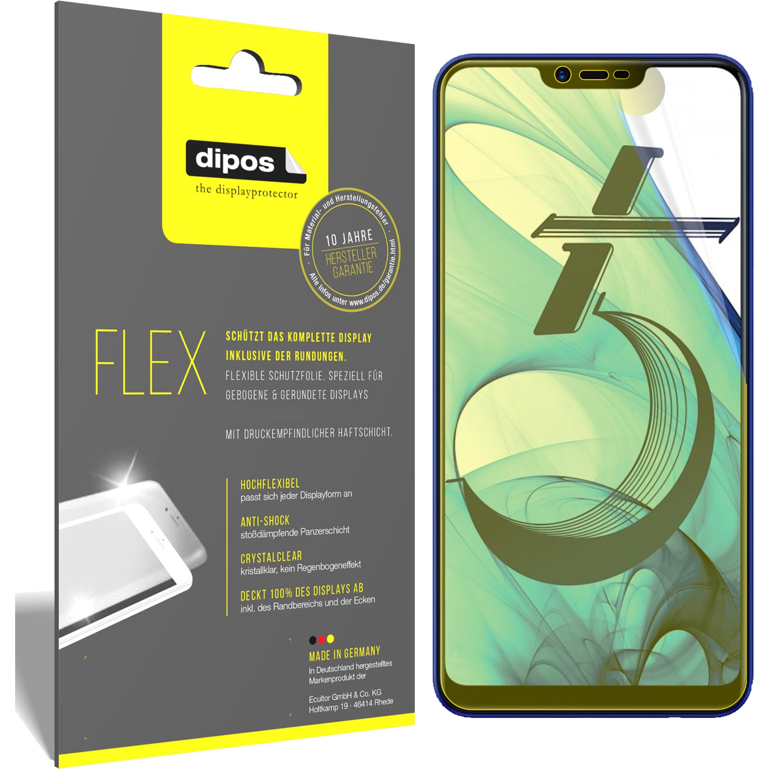 Dipos Displayschutzfolie Full-Cover 3D (2 Stück, Oppo AX5), Smartphone Schutzfolie, Transparent