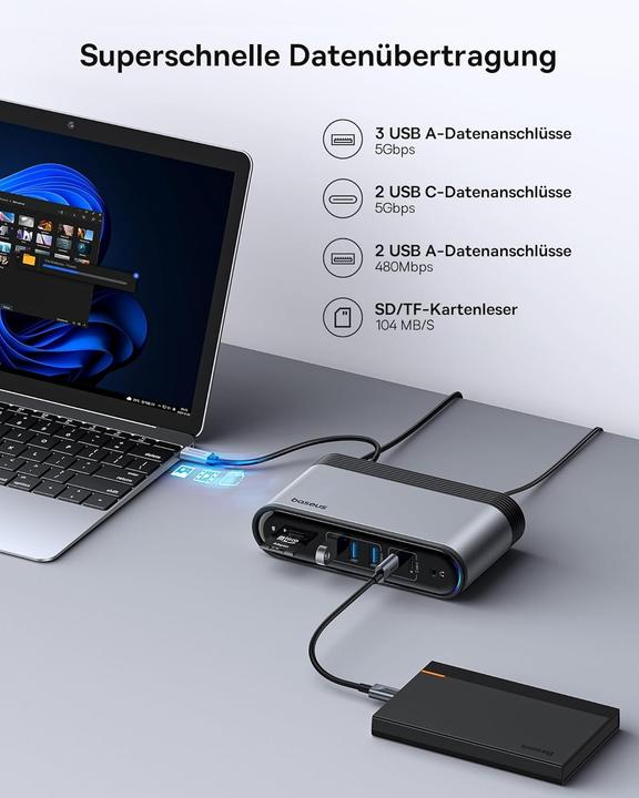 Actual product image Baseus USB C Docking Station (USB-C, 17 ports)