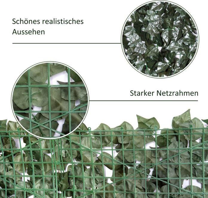 Produktbild Outsunny Sichtschutz Künstliche Hecke Wanddekoration (300 cm)
