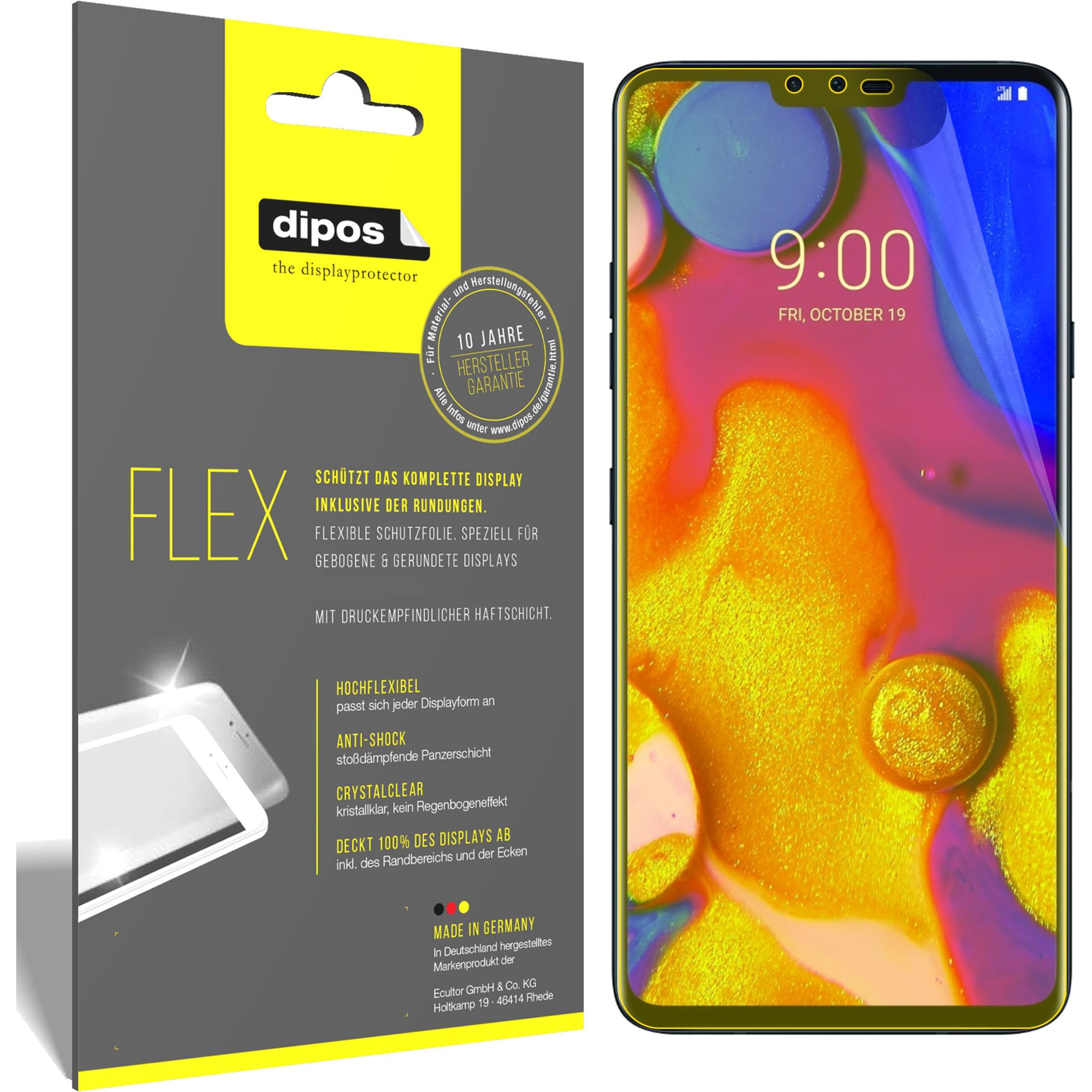 Dipos Displayschutzfolie Full-Cover 3D (2 Stück, LG V40 ThinQ), Smartphone Schutzfolie, Transparent