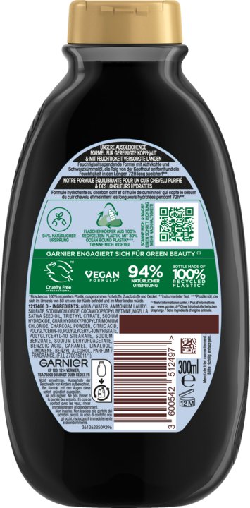 Produktbild Garnier Ultra Doux Magnetic Charcoal (300 ml, Flüssiges Shampoo)
