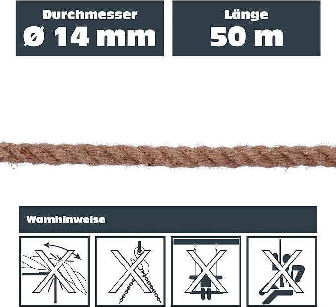 Produktbild Helpmate Hanfseil, 14 mm, 50 m (50 m)