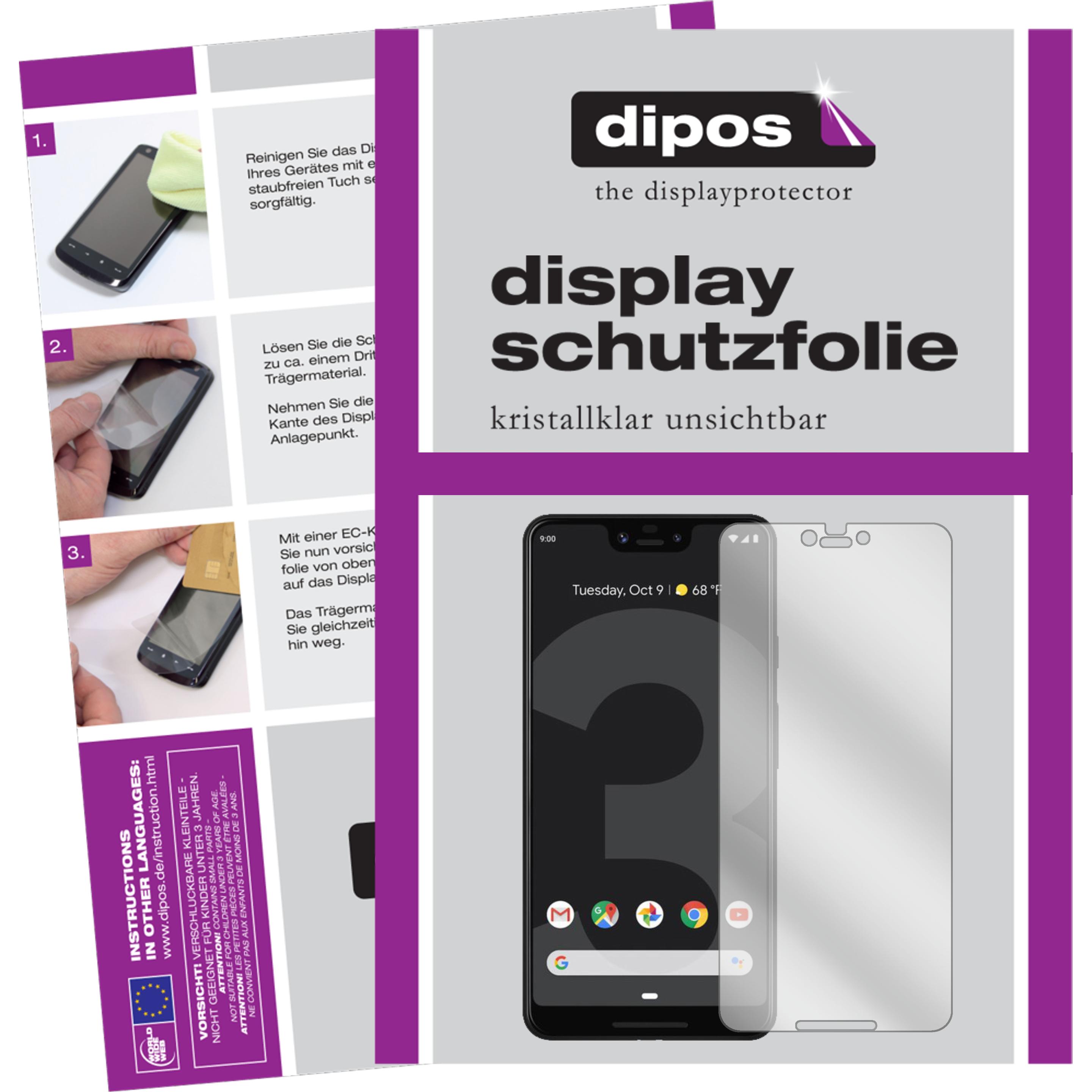 Dipos Displayschutzfolie Crystalclear (1 Stück, Google Pixel 3 XL), Smartphone Schutzfolie, Transparent