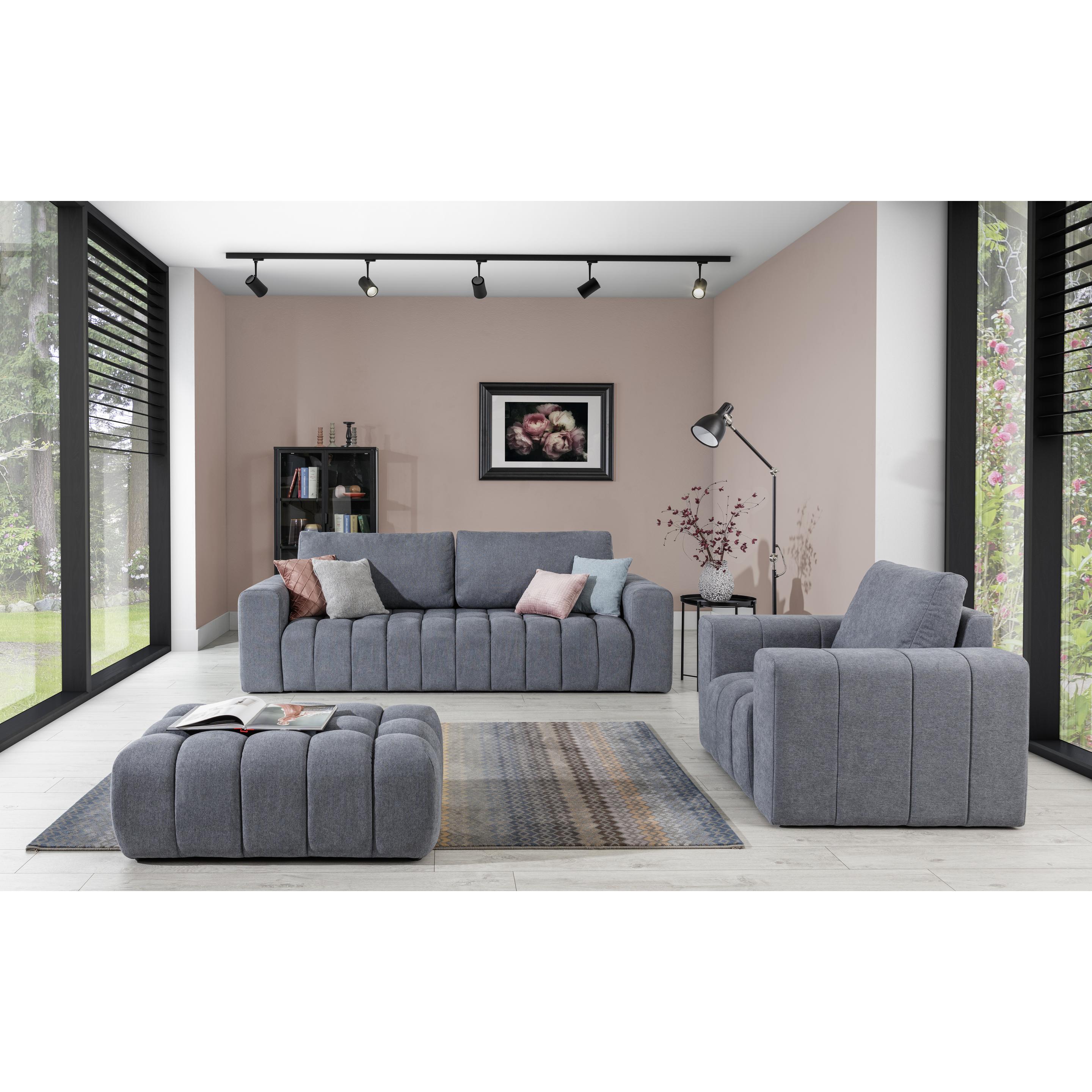 ELTAP, Sofa, Lazaro 3+1+Pouf (Polstergruppe, Bettsofa)
