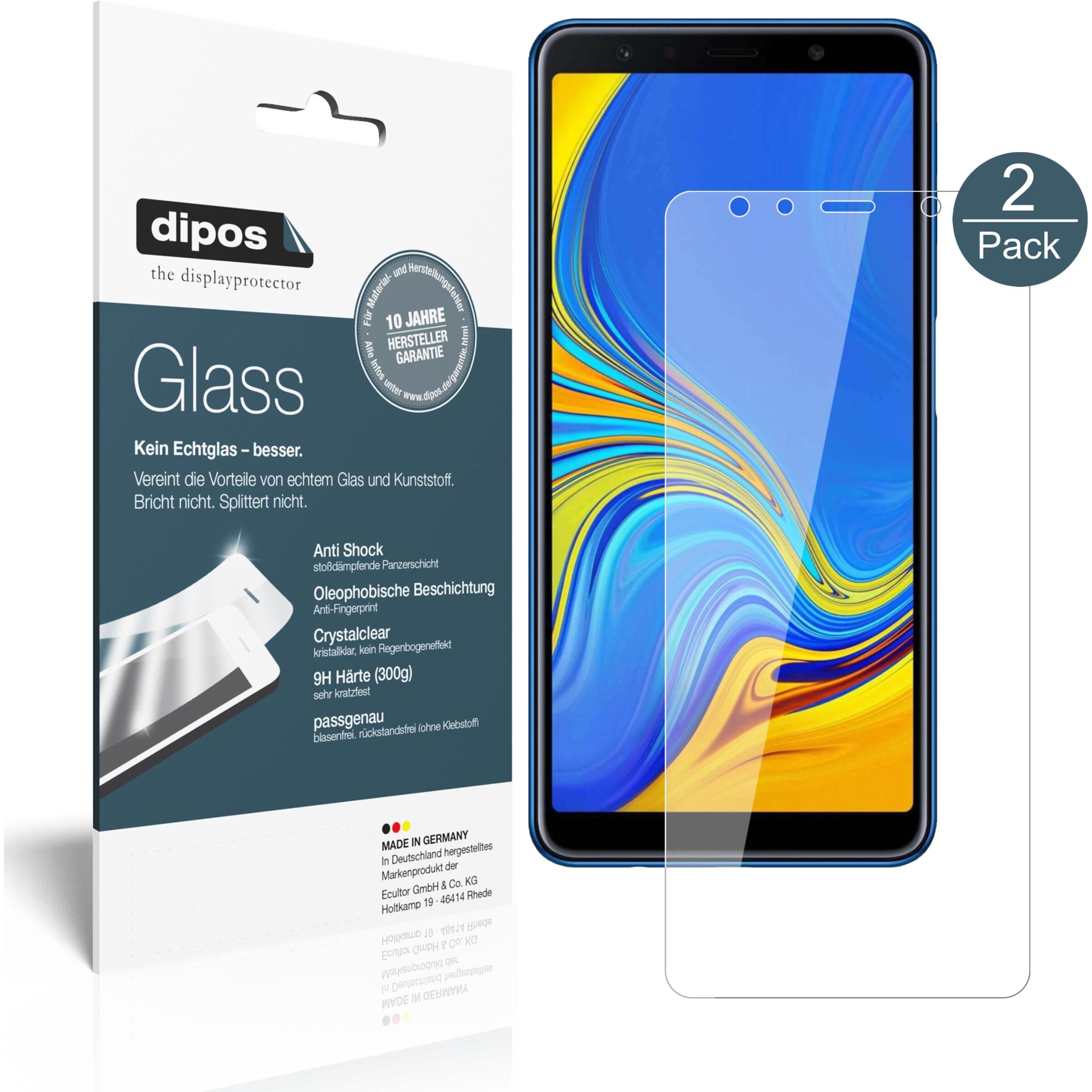 Dipos Displayschutz Anti-Shock (2 Stück, Samsung Galaxy A7 (2018)), Smartphone Schutzfolie, Transparent