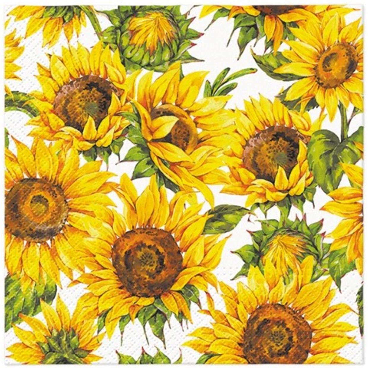 Thumbnail - PAW Decor Collection, Servietten, Tanzende Sonnenblumen 33x33cm (33 x 33 cm)