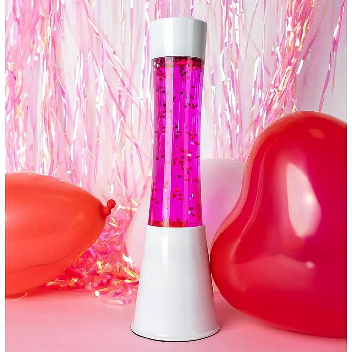 Image du produit Fisura Lampe à plasma blanche/rose avec paillettes coeurs (E14, E27)