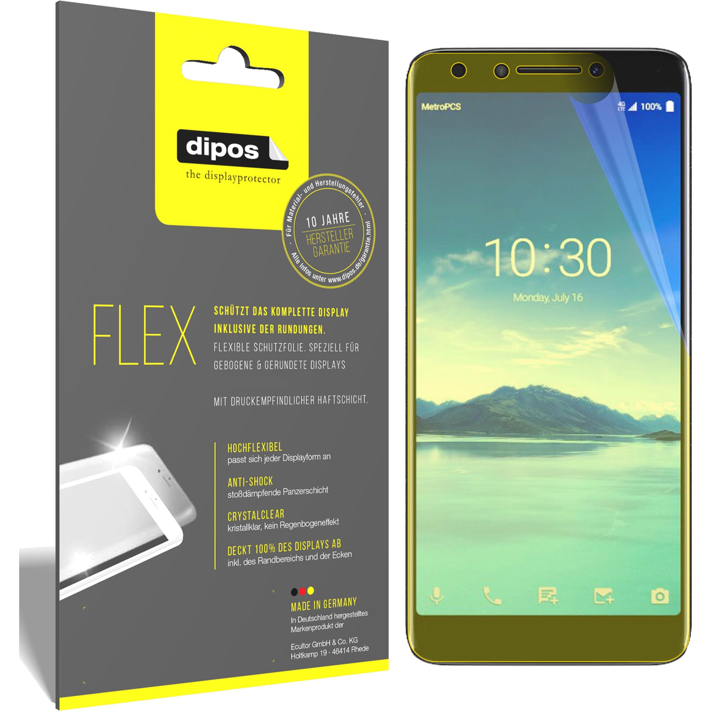 Dipos Displayschutzfolie Full-Cover 3D (2 Stück, Alcatel 7), Smartphone Schutzfolie, Transparent