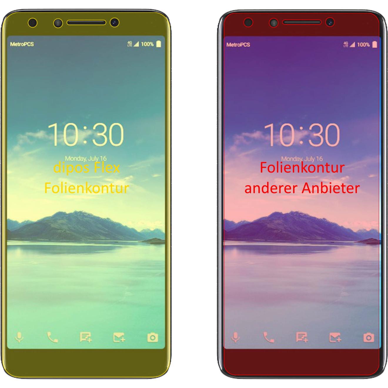 Thumbnail - Dipos Displayschutzfolie Full-Cover 3D (2 Stück, Alcatel 7), Smartphone Schutzfolie, Transparent