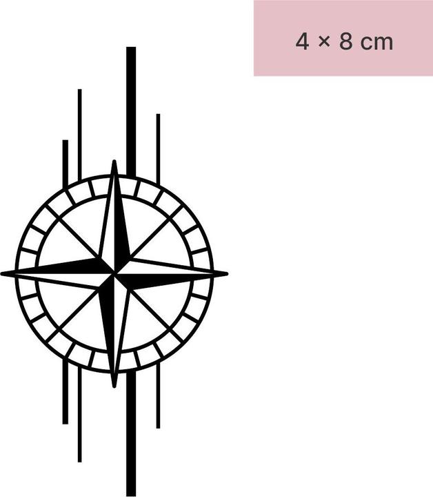 Produktbild minink Temporäres Tattoo – Kompass mit Linien