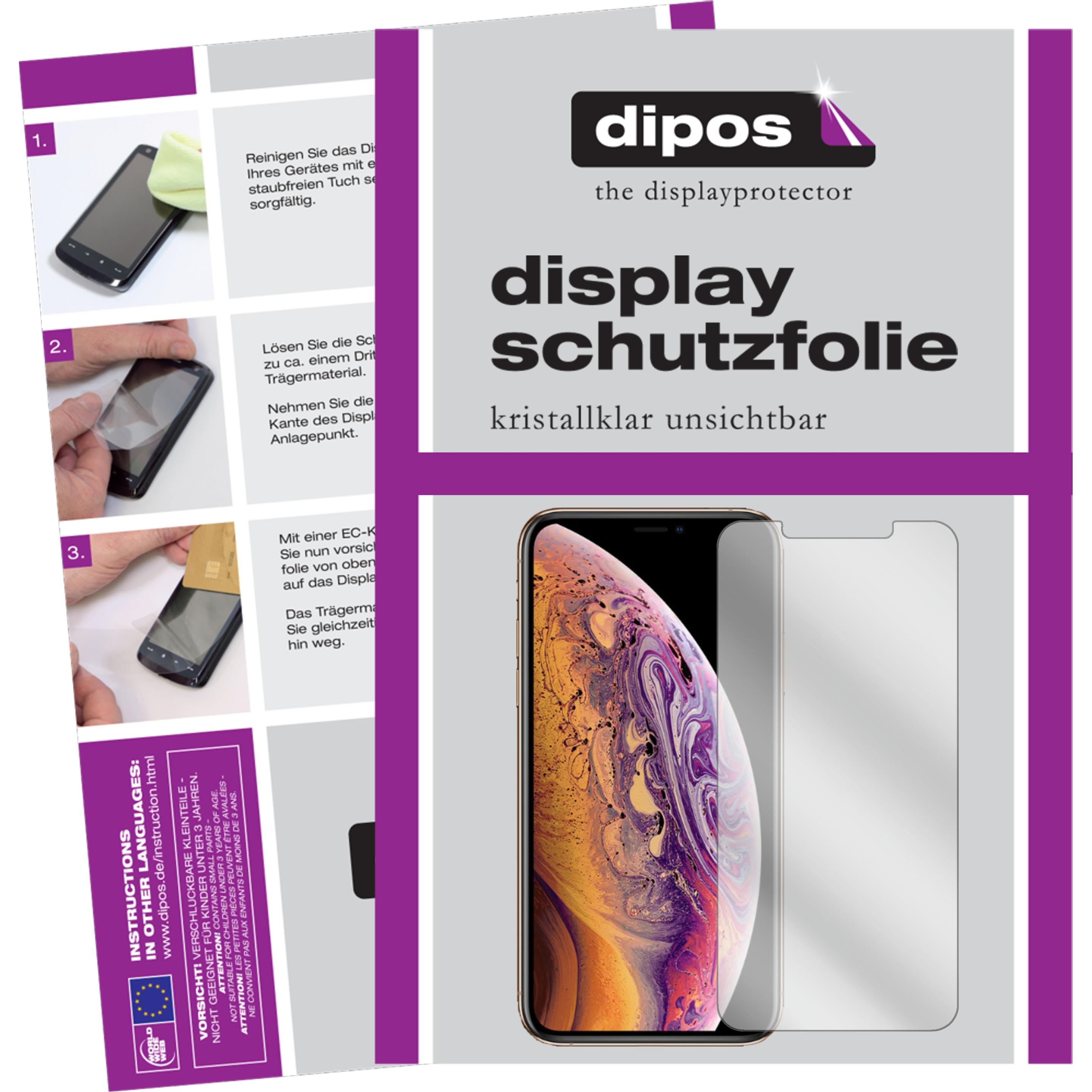 Dipos Displayschutzfolie Crystalclear (1 Stück, Apple iPhone XS), Smartphone Schutzfolie, Transparent