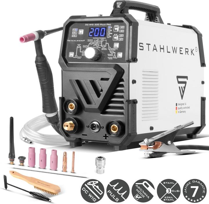 Actual product image Stahlwerk Combination welding machine DC TIG 200 Puls Pro 2 in 1 (Inverter welder)