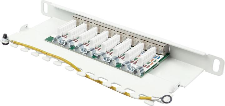 Actual product image Good Connections Patch panel 25.40cm (10") Cat. 6, 8-port, 0.5 U, STP shielded, tool-free opening, pure white (RAL9