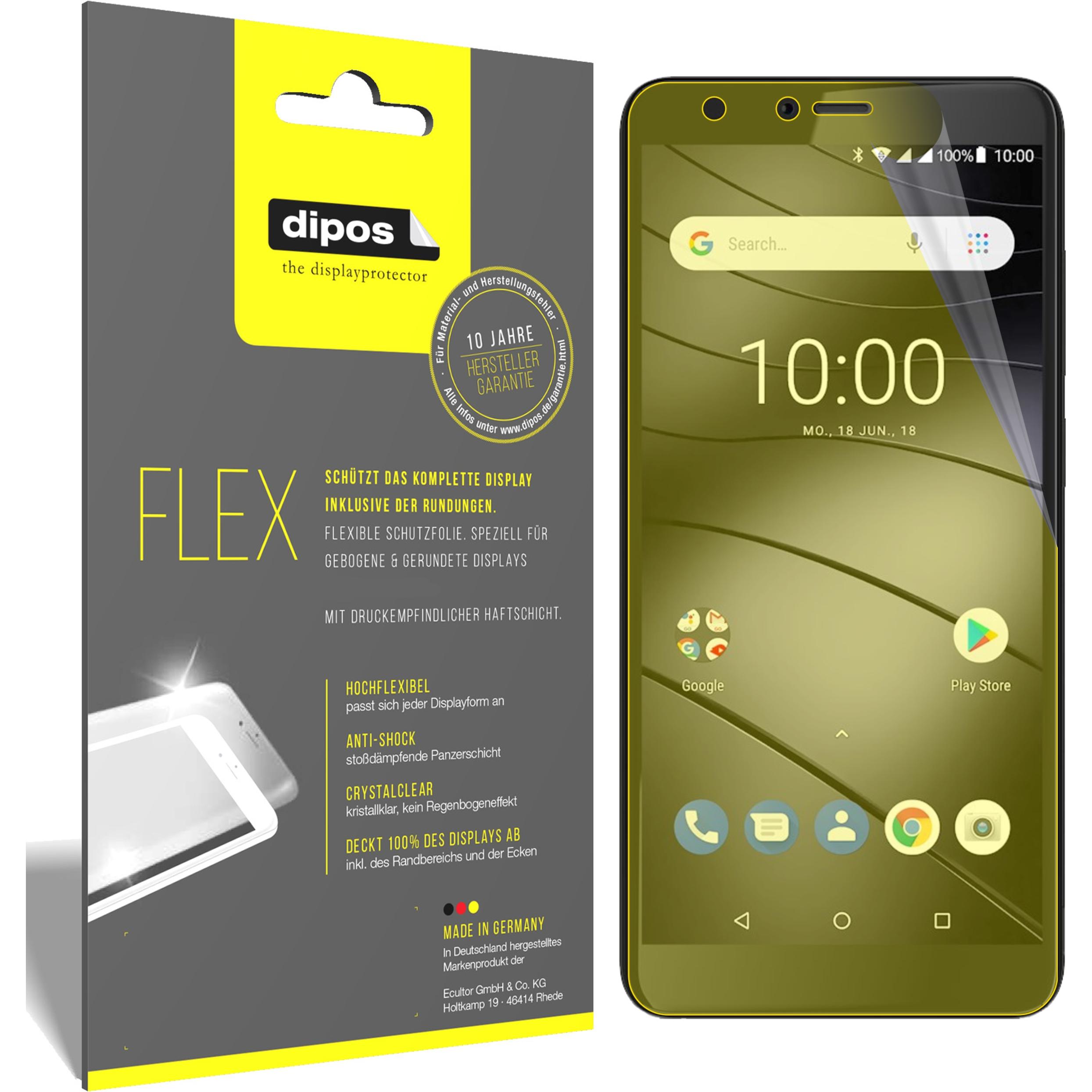 Dipos Displayschutzfolie Full-Cover 3D (3 Stück, Gigaset GS100), Smartphone Schutzfolie, Transparent