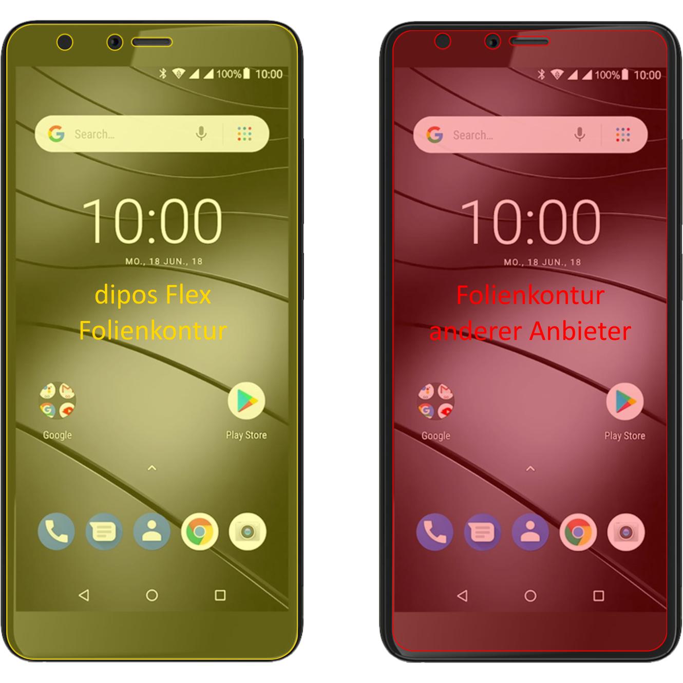 Thumbnail - Dipos Displayschutzfolie Full-Cover 3D (3 Stück, Gigaset GS100), Smartphone Schutzfolie, Transparent