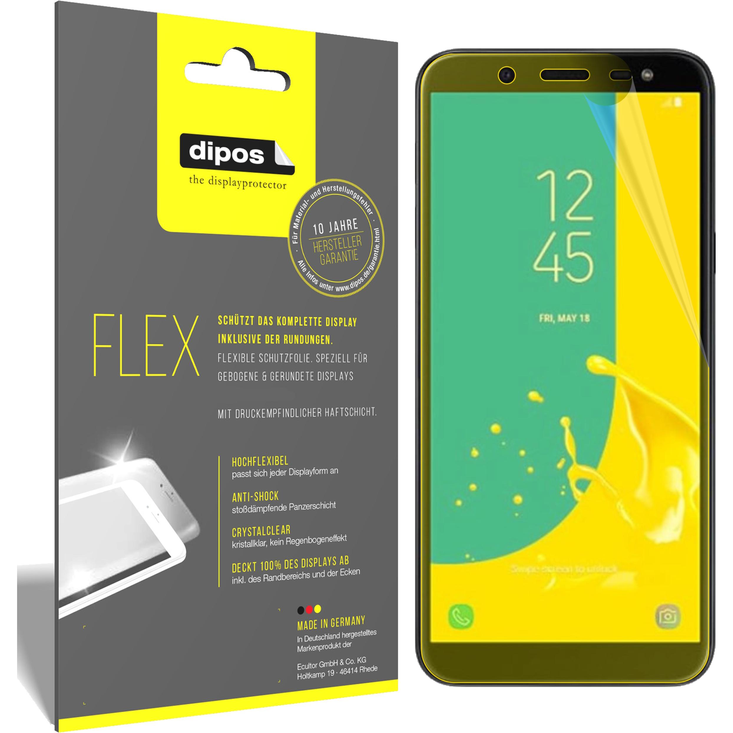 Dipos Displayschutzfolie Full-Cover 3D (3 Stück, Samsung Galaxy J6 (2018)), Smartphone Schutzfolie, Transparent