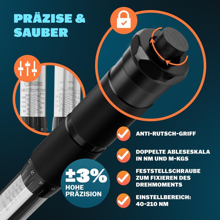 Produktbild Deuba Drehmomentschlüssel (1/2", 40 Nm, 210 Nm)