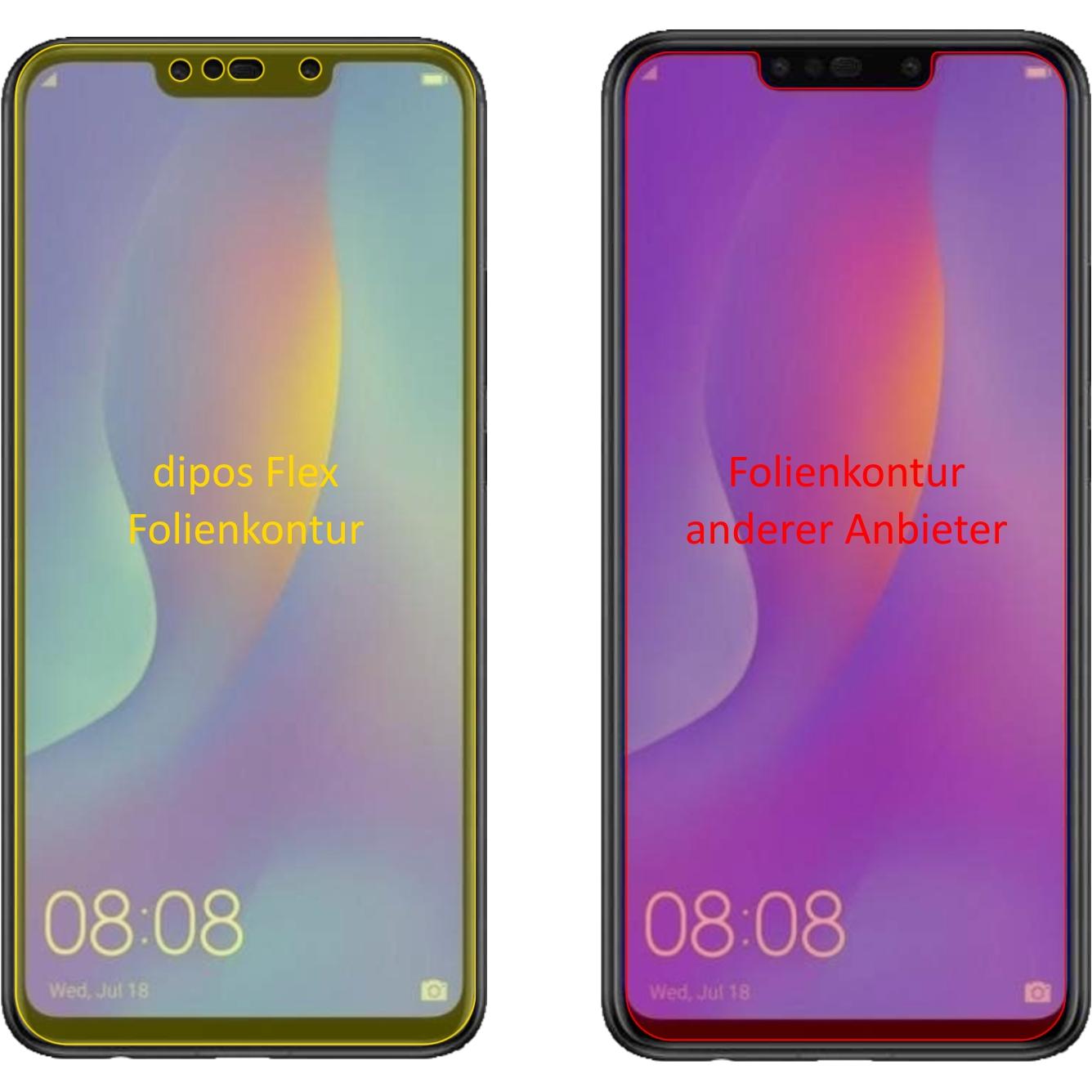 Thumbnail - Dipos Displayschutzfolie Full-Cover 3D (3 Stück, Huawei P Smart+), Smartphone Schutzfolie, Transparent