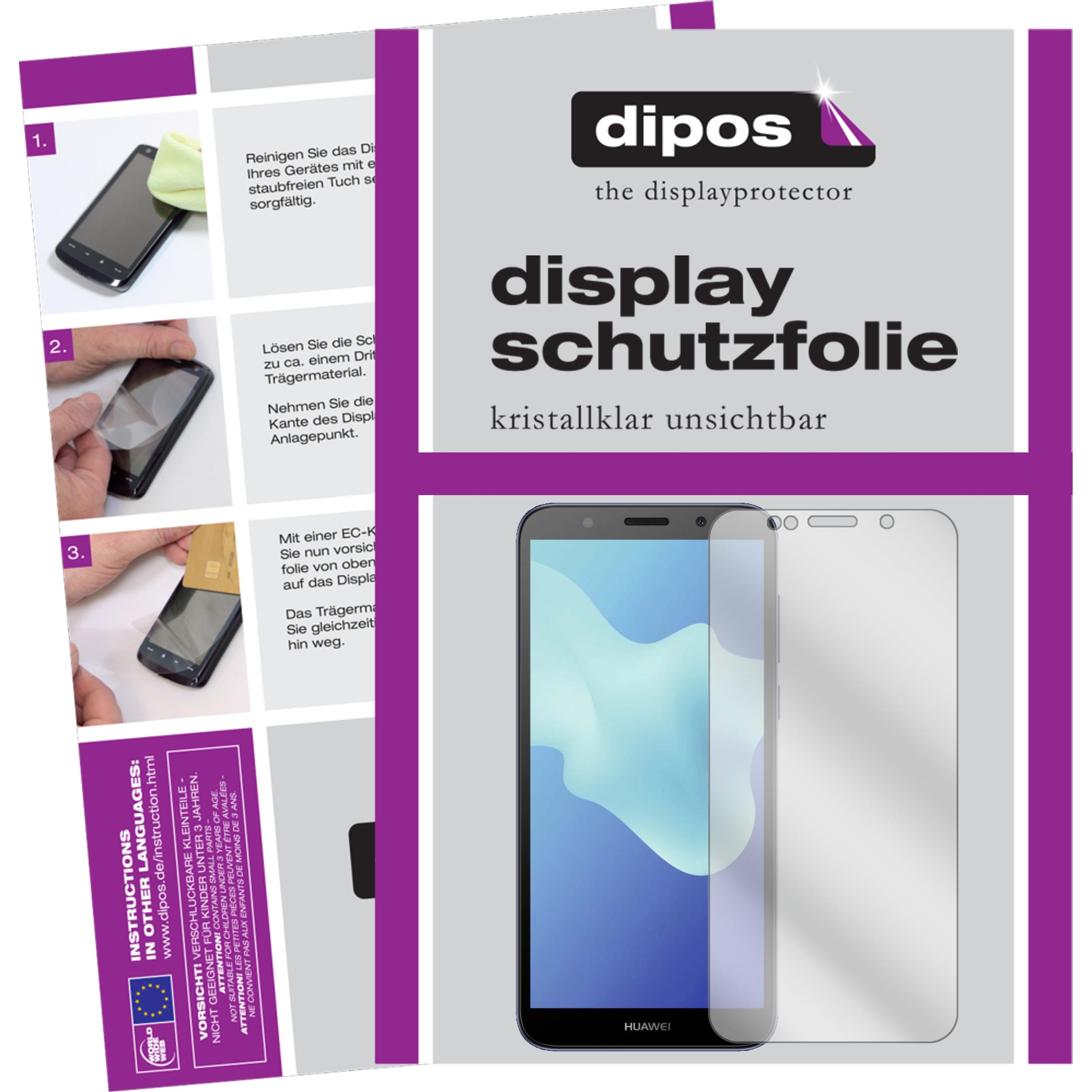 Dipos Displayschutzfolie Crystalclear (2 Stück, Huawei Y5 (2018)), Smartphone Schutzfolie, Transparent