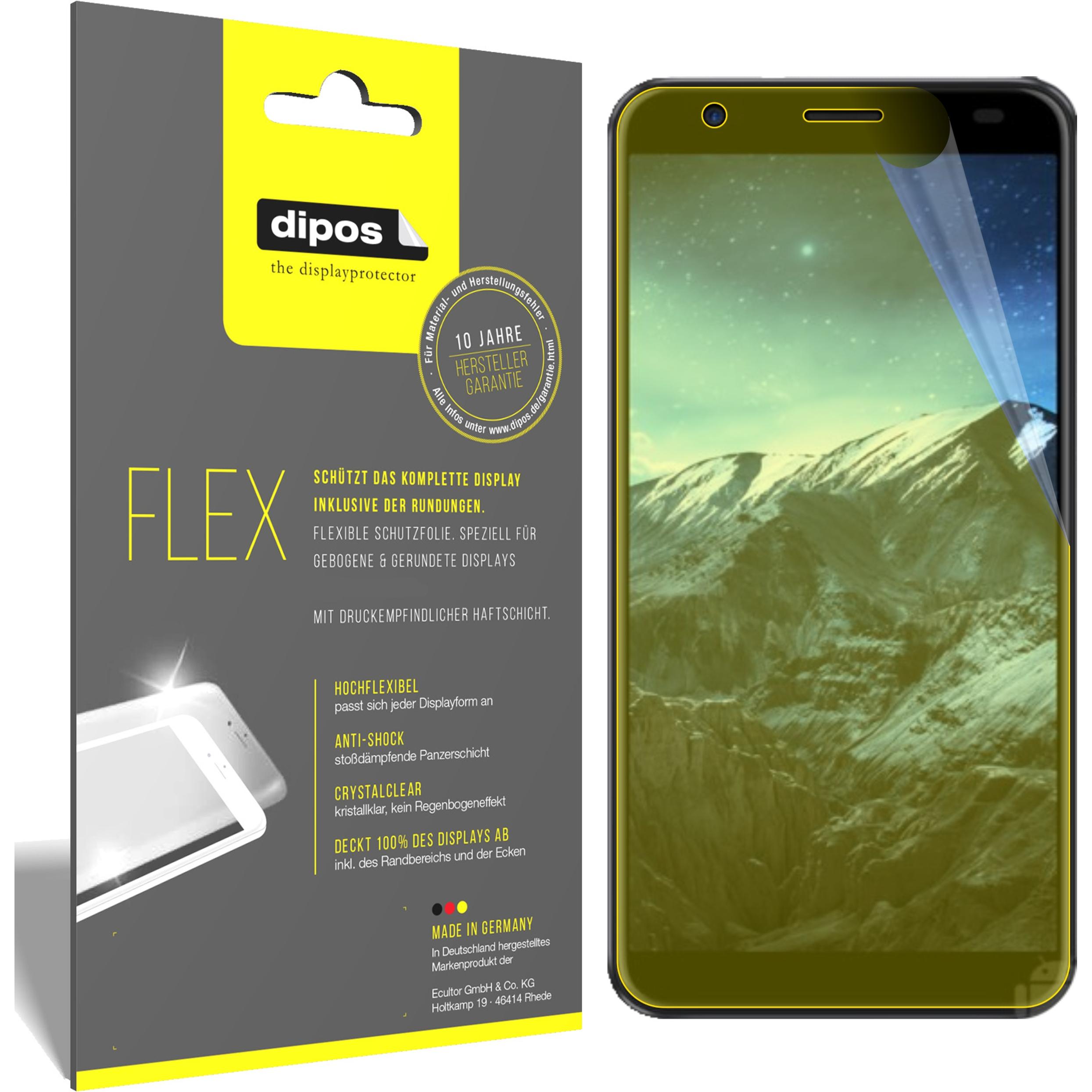 Dipos Displayschutzfolie Full-Cover 3D (3 Stück, Konka D8), Smartphone Schutzfolie, Transparent