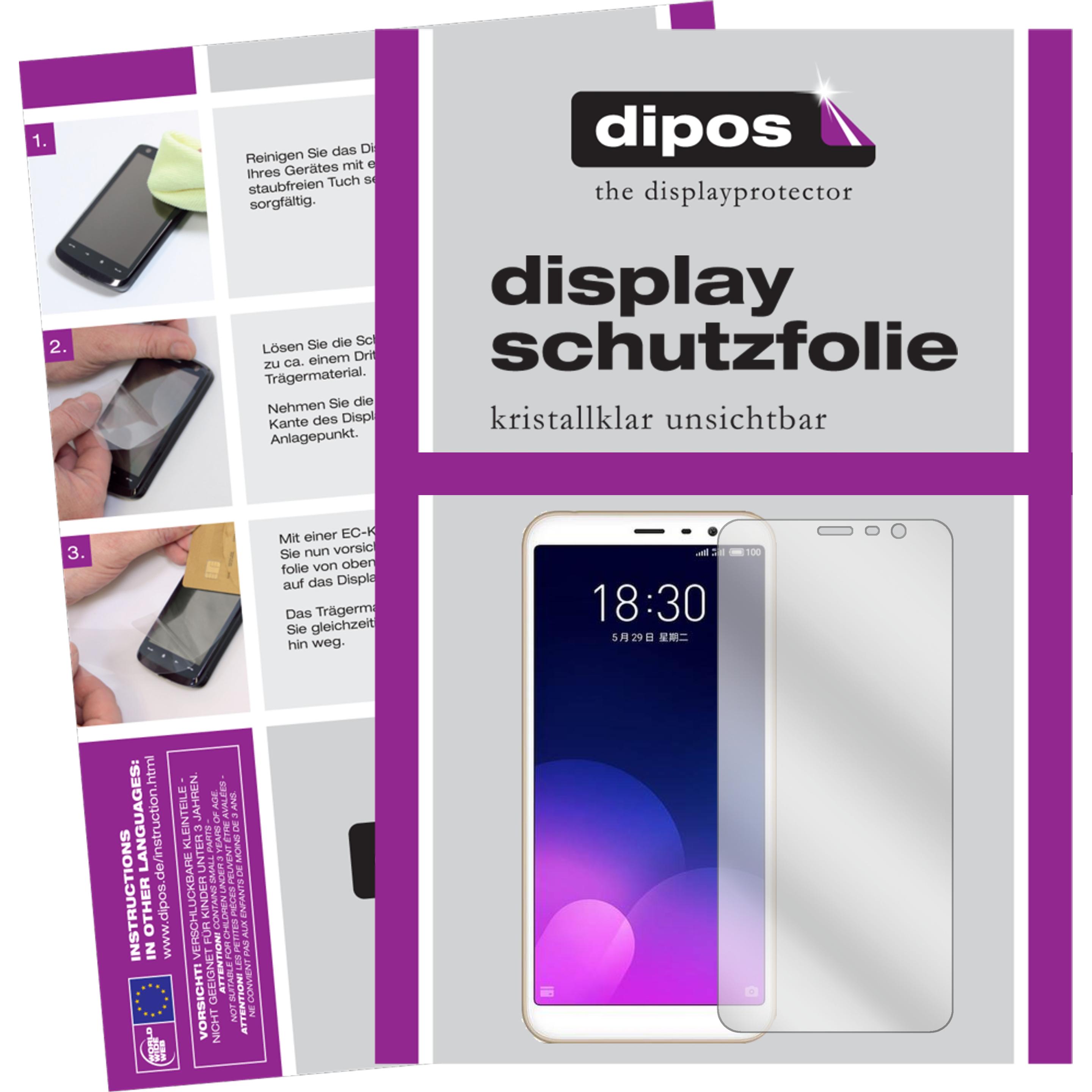 Dipos Displayschutzfolie Crystalclear (6 Stück, Meizu M6T), Smartphone Schutzfolie, Transparent